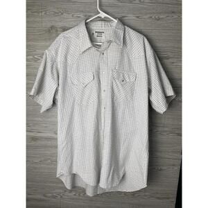 Vintage Ruddock Flying R White Pearl Snap Western M XL